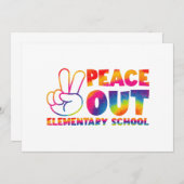 Invitation École élémentaire Peace Out Teinture du dernier jo (Devant / Derrière)