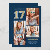 Invitation École Esprit ÉDITABLE COULEUR Graduation Invitatio (Devant / Derrière)