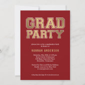 Invitation École Esprit ÉDITABLE COULEUR Graduation Invitatio (Dos)
