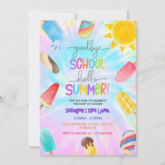 Invitation École Hello Summer Pool Party (Devant)