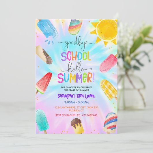 Invitation École Hello Summer Pool Party (Debout devant)
