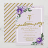 Invitation École Médicale de soins infirmiers Grad Party Purp (Devant / Derrière)