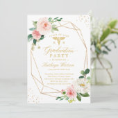 Invitation Ecole Médicale Élégante Florale Géométrique Gradua (Debout devant)