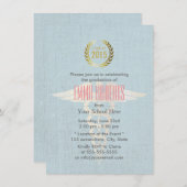 Invitation École Médicale et de soins infirmiers Lin bleu Gra (Devant / Derrière)