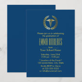 Invitation École Médicale et de soins infirmiers Marine Bleu  (Devant / Derrière)