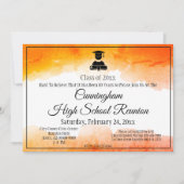 Invitation Ecole secondaire Orange Watercolor Réunion (Devant)