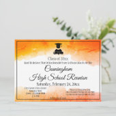 Invitation Ecole secondaire Orange Watercolor Réunion (Debout devant)