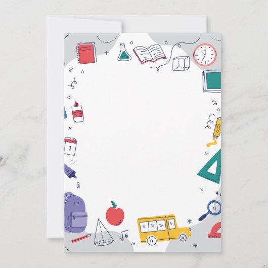 Invitation Écoles Notre Forever Retraite Party Enseignant (Dos)