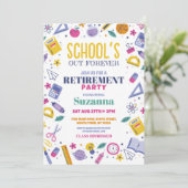 Invitation Écoles Notre Forever Retraite Party Enseignant (Debout devant)