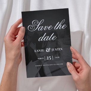 Invitation Économie Moderne Minimaliste de Date de Mariage Ph