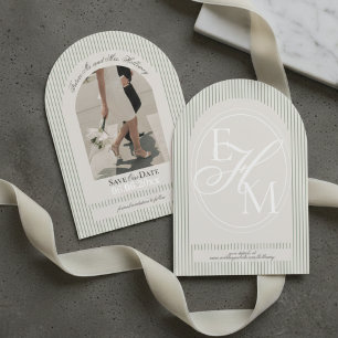 Invitation Économies anciennes de script de rayure verte Phot