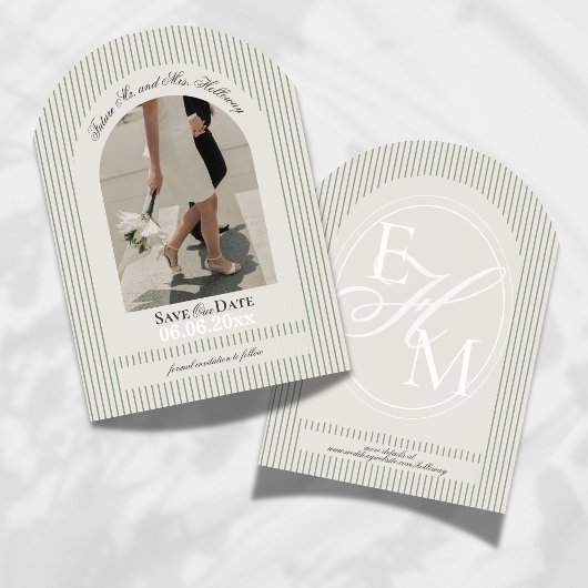 Invitation Économies anciennes de script de rayure verte Phot