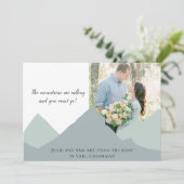 Invitation Économies de photo de montagne la date (Debout devant)