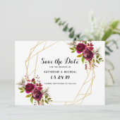 Invitation Économies géométriques florales de Bourgogne la (Debout devant)