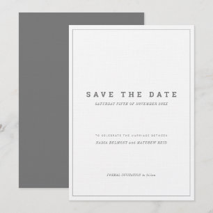 Invitation Économique gris blanc mariage vertical à sauver la