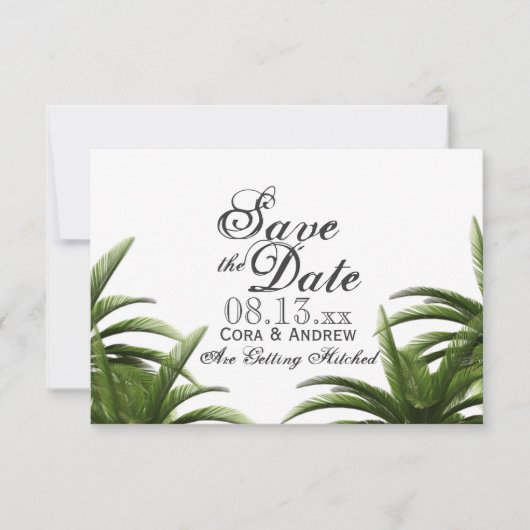 Invitation Économisez la date de mariage vert de l'arbre de p (Devant)