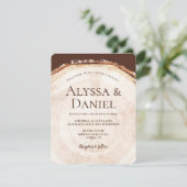 Invitation Écorce bois Mariage rustique (Debout devant)