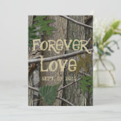 Invitation Écorce d'arbre naturel et Feuille (Debout devant)