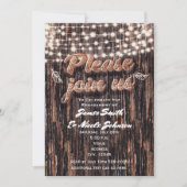 Invitation Écorce d'arbre rustique Bois et lumières Invitatio (Devant)