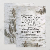 Invitation écorce de bouleau rustique pays engagement partie (Devant / Derrière)