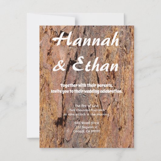 Invitation Écorce de séquoias (Devant)