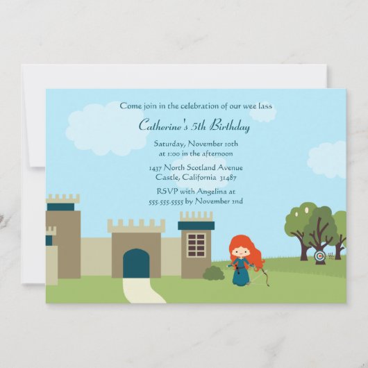 Invitation écossais mignon de fête d'anniversaire (Devant)