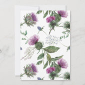 Invitation Écossais Purple Thistle Fête des mariées d'aquarel (Dos)