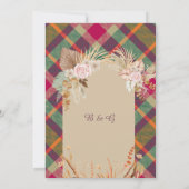 Invitation écossais vintage boho chic vert mariage (Dos)