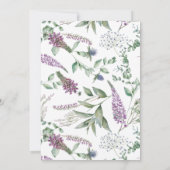 Invitation Ecosse Fleurs violettes Fête des mariées d'aquarel (Dos)