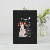 Invitation Ecosse Terrier Reindeer Santa Hat Xmas Lumières Ch (Debout devant)