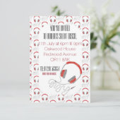 Invitation Écouteurs silencieux d'invitation d'anniversaire (Debout devant)