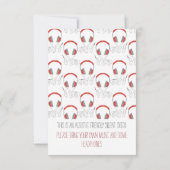 Invitation Écouteurs silencieux d'invitation d'anniversaire (Dos)