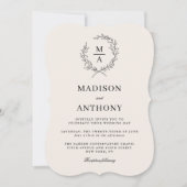 Invitation Écran clair Simple Élégant Mariage Monogramme (Devant)