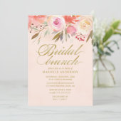Invitation Écran d'aquarelle de Brunch noir floral (Debout devant)