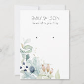 Invitation Écran d'oreille Pastel Blue Green Foliage Bunch (Devant)