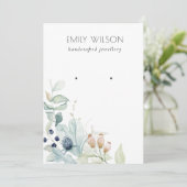 Invitation Écran d'oreille Pastel Blue Green Foliage Bunch (Debout devant)