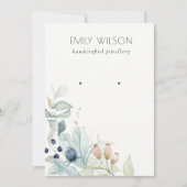 Invitation Écran d'oreille Pastel Blue Green Foliage Bunch (Devant)