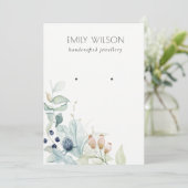 Invitation Écran d'oreille Pastel Blue Green Foliage Bunch (Debout devant)