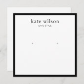 Invitation Écran d'oreille pour bijoux à bordure noire blanch (Devant / Derrière)