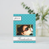 Invitation Écran numérique Turquoise Open House Party Graduat (Debout devant)