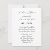 Invitation Écran numérique Turquoise Open House Party Graduat (Dos)