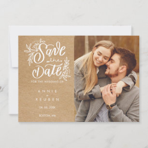 Invitation Écrire à la main la date de sauvegarde Photo Rusti