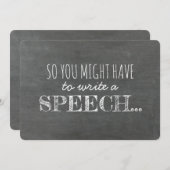 Invitation Écrire un discours - Drôle Groomsman Proposition (Devant / Derrière)