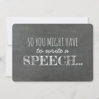 Écrire un discours - Drôle Groomsman Proposition