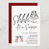 Invitation Ecrit à la main C'est un gâteau surprise fête d'an (Devant / Derrière)