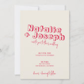 Invitation Écrit à la main couleur moderne Gras Mariage (Devant)