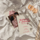 Invitation Écrit à la main couleur moderne Gras Mariage