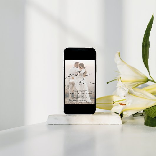 Invitation Écrit à la main Rien de fantaisie Juste Amour Mari