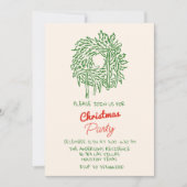 Invitation Écrit à la main Rouge Vert Noël Fête de couronne (Devant)