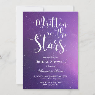 Invitation Écrit dans la Fête des mariées des étoiles
